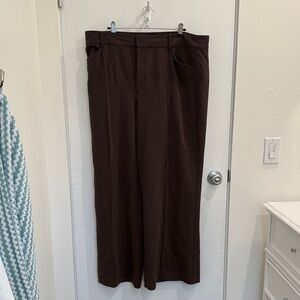 LOFT Brown Wide Leg Dress Pants